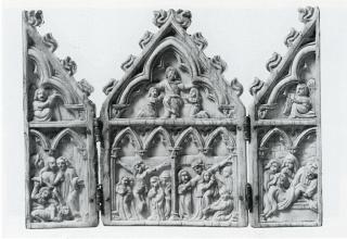 Gabled triptych, 2 registers (frise d'arcatures; colonnettes) (Front)