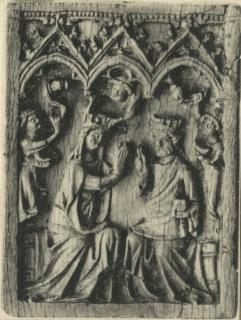 Wing, left (fragment of a diptych), 1 register, 3 arches across (plaquette; frise d'arcatures) (Front)