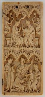 Wing, right (fragment of a diptych), 2 registers, 3 arches across (frise d'arcatures) (Front)