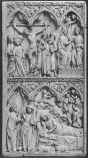 Diptych, 2 registers, 3 arches across (frise d'arcatures) (Wing, left)