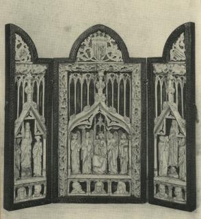 Openwork triptych, 1 register, with arches (Front)