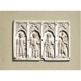 Panel (fragment of a casket), 1 register, 4 arches across (coffret) (Front)