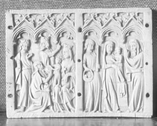 Panel (fragment of a casket), 1 register, 6 arches across (coffret; frise d'arcatures) (Front)