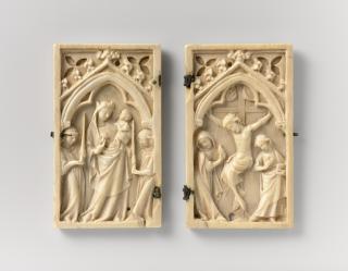 Diptych, 1 register, 1 arch across (plaquettes) (Front)