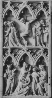 Diptych, 2 registers, 3 arches across (frise d'arcatures) (Wing, left)