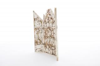 Gabled triptych, 3 registers (colonnettes) (Side, open)