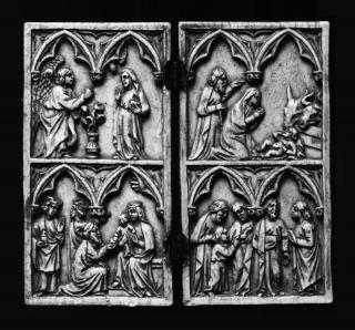 Diptych, 2 registers, 2 arches across (frise d'arcatures) (Front)