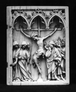 Wing, right (fragment of a diptych), 1 register, 3 arches across (plaquette; frise d'arcatures) (Front)