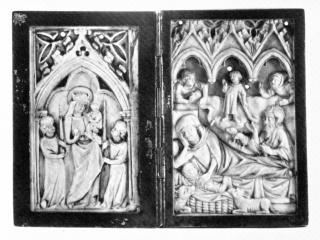 Panel, 1 register, 1 arch across (plaquette); reused as part of a diptych (Front)