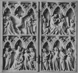 Diptych, 2 registers, 3 arches across (frise d'arcatures) (Front)