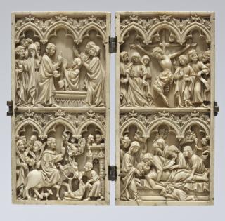 Diptych, 2 registers, 3 arches across (frise d'arcatures) (Front)