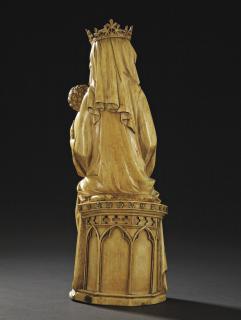 Statuette with band of rosettes (décor de roses); known as 'Vierge de Frigolet' and 'Vierge Martin Le Roy' (Back)