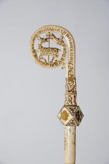 Painted crozier (crosse) (Back, detail)