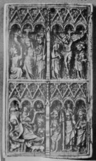 Wing, left (fragment of a diptych), 2 registers, 6 arches across (frise d'arcatures) (Front)