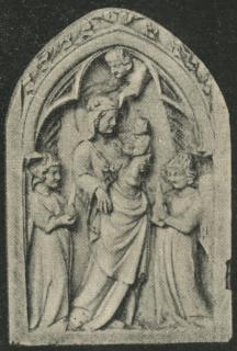 Gabled wing (fragment of a diptych; wing, left), 1 register, 1 arch across (plaquette) (Front)