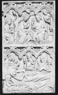 Wing, right (fragment of a diptych), 2 registers, 3 arches across (frise d'arcatures) (Front)