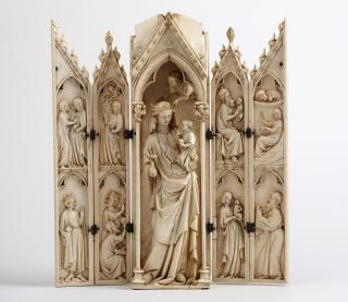 Gabled polyptych (tabernacle); also known as the Germiny Polyptych (Front)