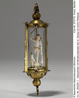 Statuette; enclosed in a pendant (fragment of a monstrance) (Front)