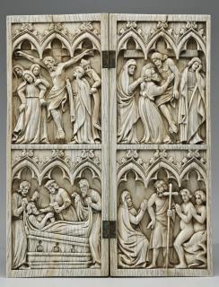 Diptych, 2 registers, 3 arches across (frise d'arcatures) (Front)