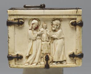 Casket, with arches (coffret; frise d'arcatures; colonnettes) (End, right)