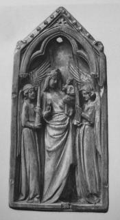 Gabled centre panel (fragment of a triptych), 1 register, 1 arch across (Front)