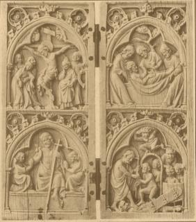 Diptych, 2 registers, 1 arch across (colonnettes) (Front)