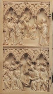 Diptych, 2 registers, 3 arches across (frise d'arcatures) (Wing, left)