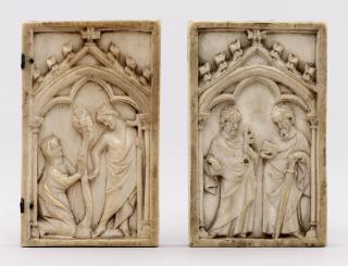 Double-sided diptych, 1 register, 1 arch across (plaquettes; colonnettes) (Side 2)