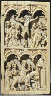 Wing, right (fragment of a diptych), 2 registers, 3 arches across (frise d'arcatures) (Front)