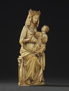 Statuette with band of rosettes (décor de roses); known as 'Vierge de Frigolet' and 'Vierge Martin Le Roy' (Front)