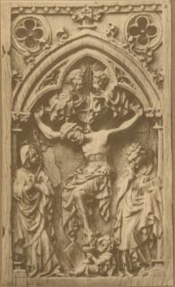 Wing, right (fragment of a diptych), 1 register, 1 arch across (plaquette; colonnettes) (Front)