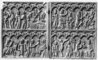 Diptych, 2 registers, 6 arches across (frise d'arcatures) (Front)