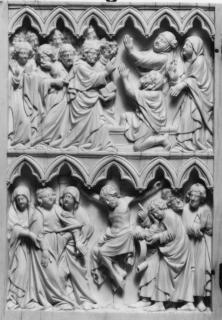 Diptych, 2 registers, 6 and 5 arches across (frise d'arcatures) (Wing, left)