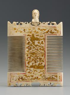 Painted comb and hair parter (peigne double; gravoir) (Side 1)