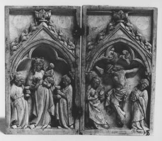 Diptych, 1 register, 1 arch across (plaquettes) (Front)