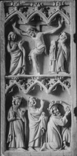 Diptych, 2 registers, 3 arches across (frise d'arcatures); known as the Eskdale Diptych (Wing, left)