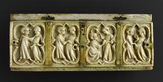 Back panel (fragment of a casket), with quatrefoils (coffret; quatre-feuilles) (Front)