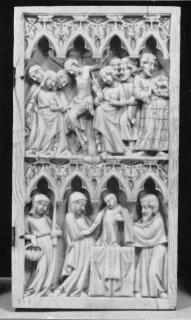 Wing, right (fragment of a diptych), 2 registers, 4 arches across (frise d'arcatures) (Front)