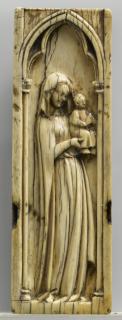 Panel (fragment of a polyptych), 1 register, 1 arch across (colonnettes) (Front)