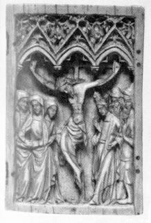 Wing, right (fragment of a diptych), 1 register, 3 arches across (plaquette; frise d'arcatures) (Front)