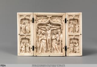 Triptych, 1 register and 2 registers, 1 ogee arch across (Front)