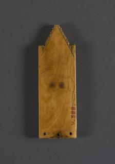 Gabled panel (probably fragment of a diptych or polyptych), 2 registers, 1 arch across (colonnettes) (Back)