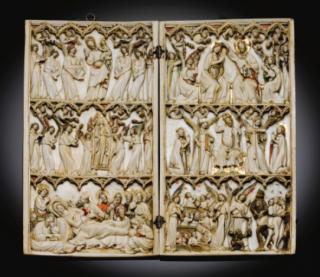 Diptych, 3 registers, 5 arches across (frise d'arcatures) (Front)