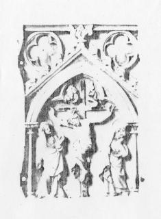 Centre panel (fragment of a triptych), 1 register, 1 arch across (plaquette) (Front)