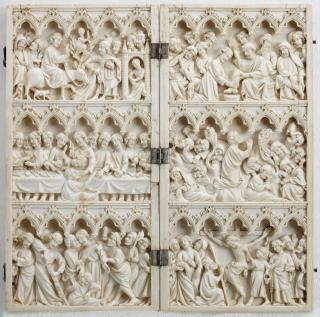 Diptych, 3 registers, 5 arches across (frise d'arcatures) (Front)