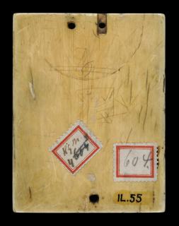 Wing, right (fragment of a diptych), 1 register, 3 arches across (frise d'arcatures, plaquette) (Back)