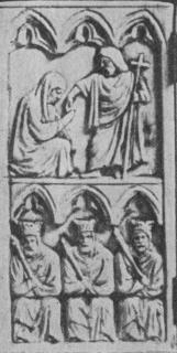 Triptych, 2 registers, 3 and 4 arches across (frise d'arcatures) (Wing, left)