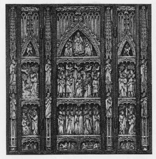 Triptych, 4 registers, 1 arch across (Front)