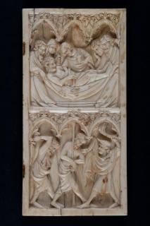 Wing, right (fragment of a diptych), 2 registers, 3 arches across (plaquette; frise d'arcatures) (Front)