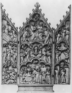 Gabled triptych, 3 registers (tabernacle) (Front)